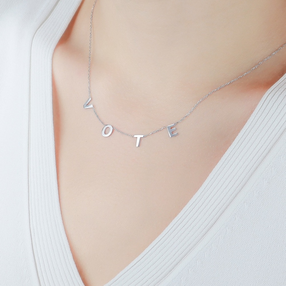 Vote Necklace - Initial Necklace - Picture 2 of 3